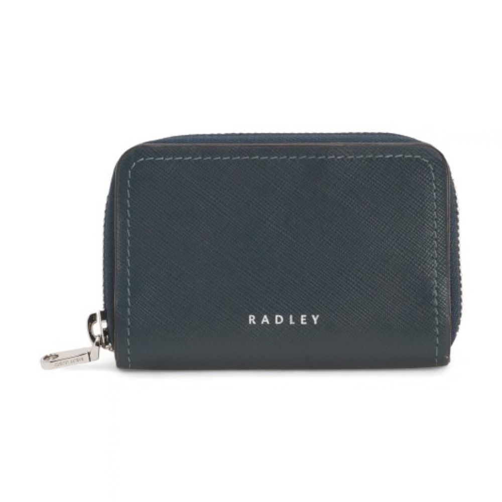 RADLEY London Beech Row Teal Leather Small Zip Around Purse Wallet 4.33x2.95in